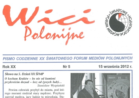 Wici Polonijne - wydanie Rok XX, Nr 5, 15 września 2012 r.