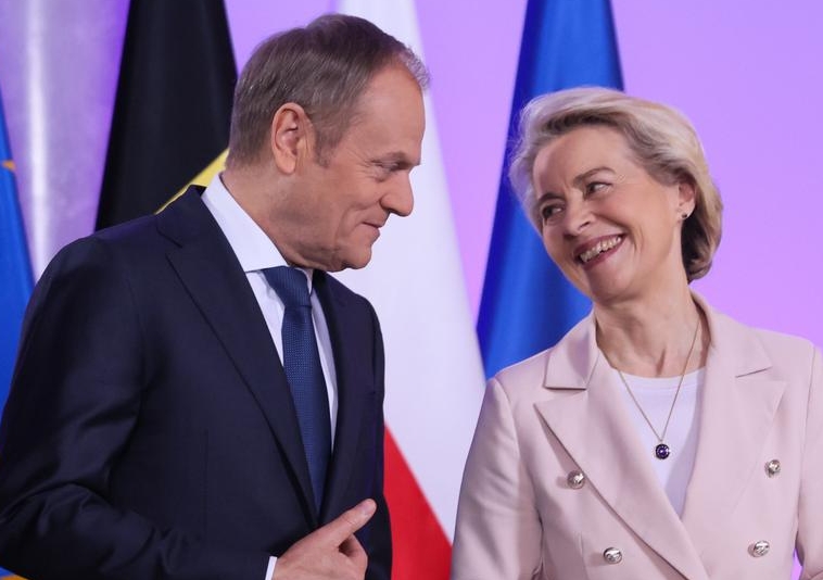 Spotkanie szefowej KE Ursuli von der Leyen z Donaldem Tuskiem - Fundusze Europejskie dla Polski odblokowane.